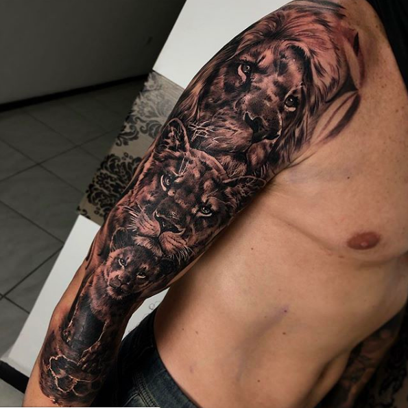 Tattoo Leão Realismo
