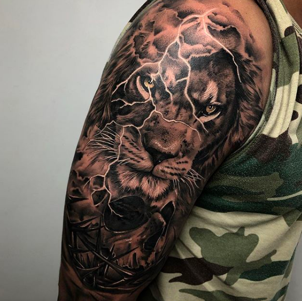 Tattoo Leão Realismo