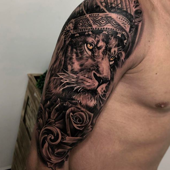 Tattoo Leão Realismo