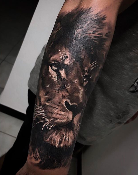 Tattoo Leão Realismo