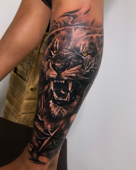 Tattoo Leão Realismo