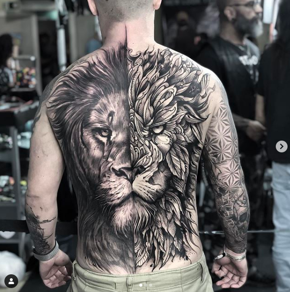 Tattoo Leão Realista
