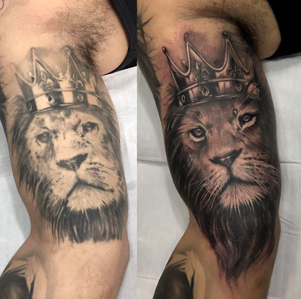 Tattoo Leão Realista