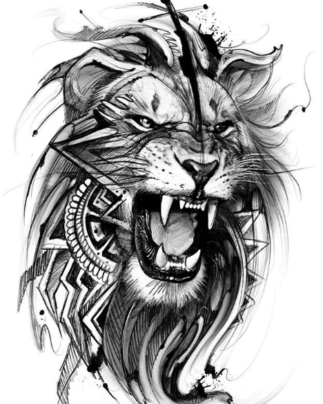 Tattoo Leão Realista André
